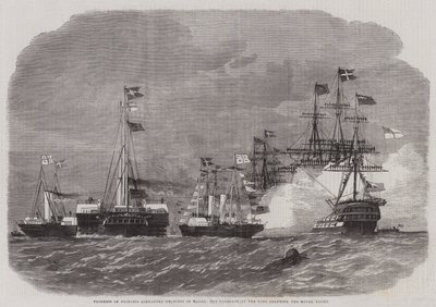 Progress of Princess Alexandra, the Squadron at the Nore saluting the Royal Yacht by Edwin Weedon